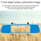 7 Lcd Touch Screen Rear View Mirror Car Recorder With Separate Camera - Close-Up Angle