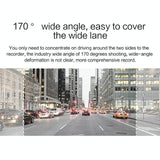 7 Lcd Touch Screen Rear View Mirror Car Recorder With Separate Camera - Low Angle