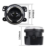 2 Pcs 4 Inch Car Led Angel Eyes Spotlight Modified Fog Lights For Jeep Wrangler / Dodge / Chrysler Pt Cruiser - Side View