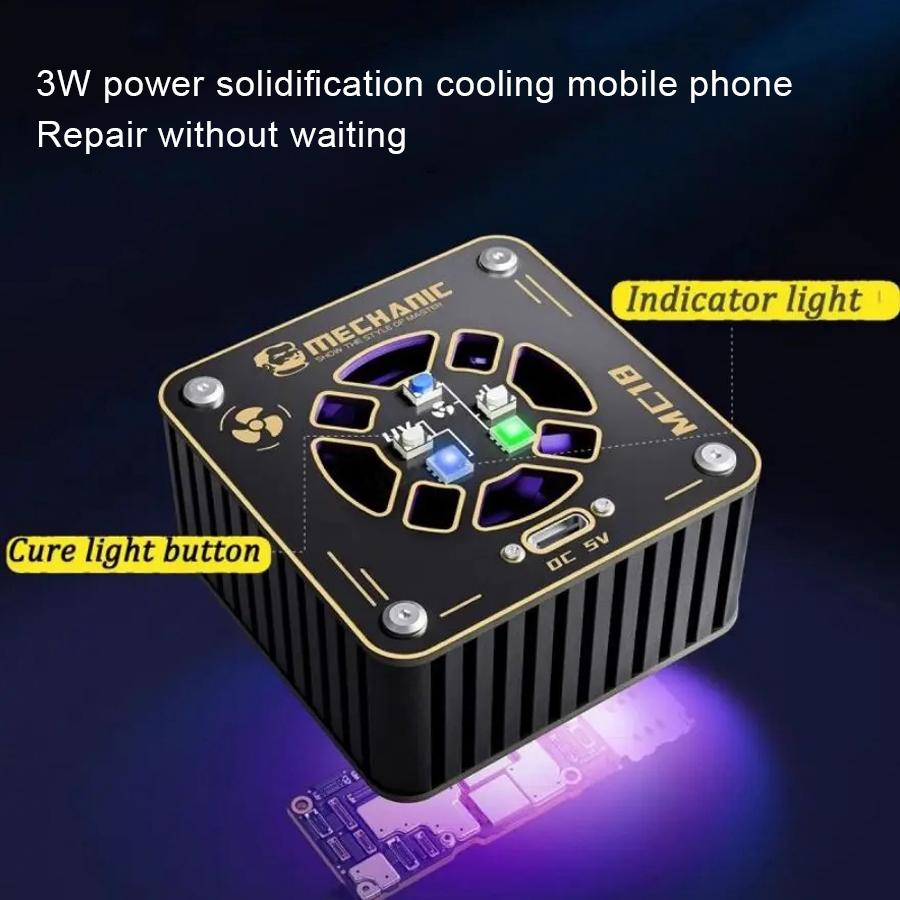 2-In-1 Uv Curing Fan With Adjustable Speed And Cooling Function