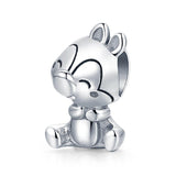 925 Sterling Silver Squirrel Charm For Diy Bracelets & Necklaces - Front View
