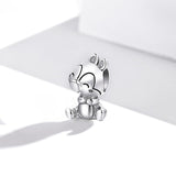 925 Sterling Silver Squirrel Charm For Diy Bracelets & Necklaces - Side View