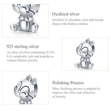 925 Sterling Silver Squirrel Charm For Diy Bracelets & Necklaces - 45-Degree Angle