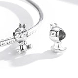 925 Sterling Silver Squirrel Charm For Diy Bracelets & Necklaces - Rear View