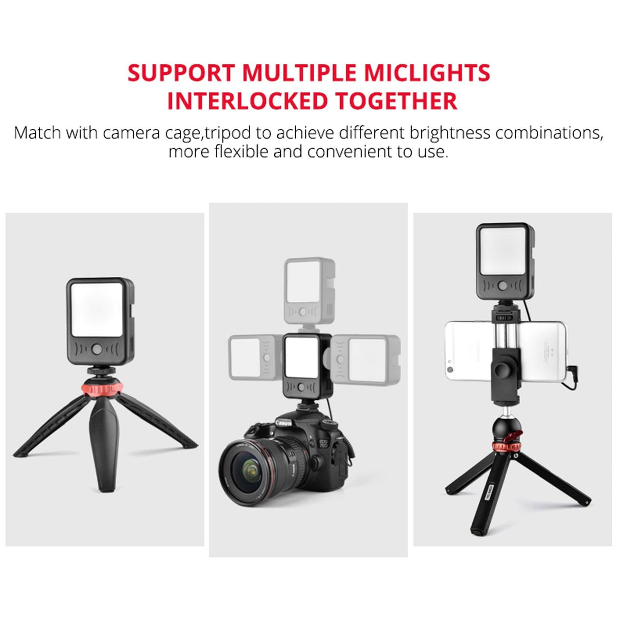 Live Broadcast Microphone Light for Interviews and Recording