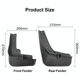 For Mitsubishi Eclipse Cross 2018-2020 4Pcs / Set Car Auto Soft Plastic Splash Flaps Fender Guard - Top-Down View