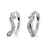 925 Sterling Silver Snake Ear Buckle Earrings For Women - Front View