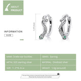 925 Sterling Silver Snake Ear Buckle Earrings For Women - Top-Down View