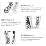 925 Sterling Silver Snake Ear Buckle Earrings For Women - 45-Degree Angle