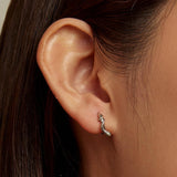 925 Sterling Silver Snake Ear Buckle Earrings For Women - Rear View