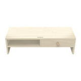 Wood Grain Monitor Stand with Drawer - 2 Layers - Side View