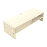 Wood Grain Monitor Stand with Drawer - 2 Layers - 45-Degree Angle