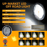 Truck Modified 7 Inch Round Spotlight Dc9 - 30V / 3000K / 6000K / 3500Lm - Rear View