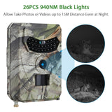 Waterproof Night Vision Hunting Trail Camera With Wide Angle And Pir Sensor - Low Angle