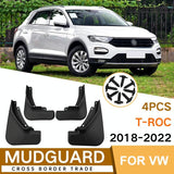 For Volkswagen T-Roc 2018-2022 4Pcs / Set Car Auto Soft Plastic Splash Flaps Fender Guard - Side View