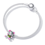 925 Sterling Silver Bear Beads For Diy Bracelets & Necklaces - Close-Up Angle