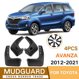 For Toyota Avanza 2012-2021 4Pcs / Set Car Auto Soft Plastic Splash Flaps Fender Guard - Side View