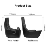For Toyota Avanza 2012-2021 4Pcs / Set Car Auto Soft Plastic Splash Flaps Fender Guard - Top-Down View