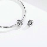 925 Sterling Silver Boho Feather Beads For Diy Bracelets - Top-Down View