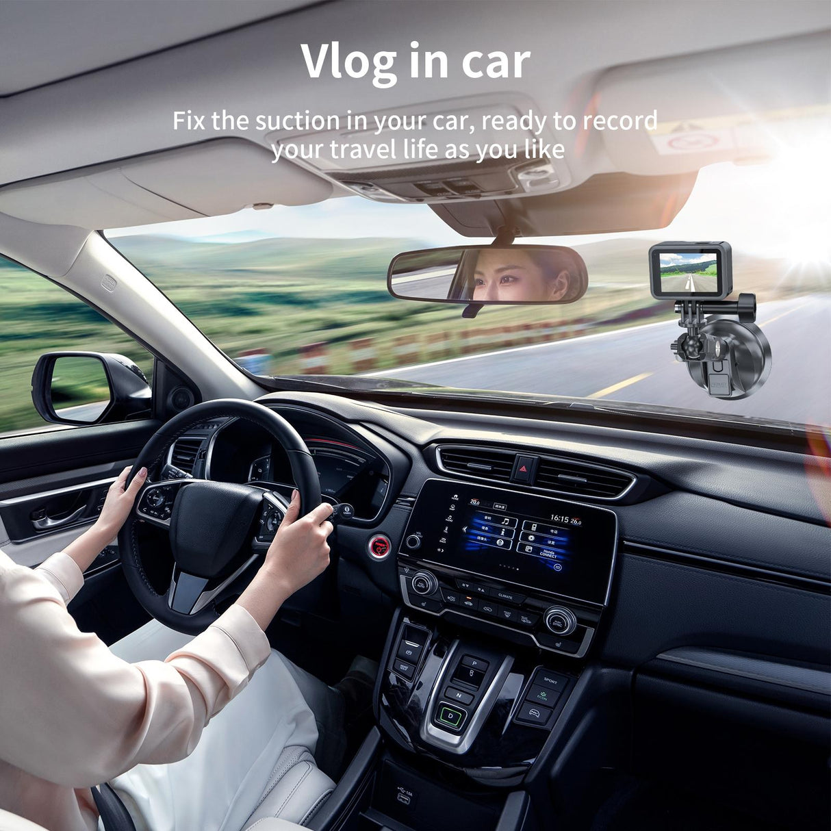 Adjustable 360 Degree Suction Cup for Car Action Cameras
