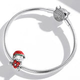 925 Sterling Silver Christmas Bear Charm For Diy Bracelets & Necklaces - Rear View