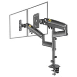 Full Motion Dual Arm Clamp for 22-32 Inch Lcd Tv Monitor Desk Holder with Gas Spring - Front View