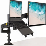 Full Motion Dual Arm Clamp for 22-32 Inch Lcd Tv Monitor Desk Holder with Gas Spring - Rear View