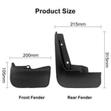 For Multivan Carvelle T5 / T6 2008-2020 4Pcs / Set Car Auto Soft Plastic Splash Flaps Fender Guard - Side View