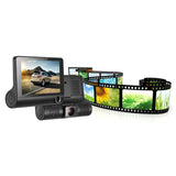 Full Hd 1080p 3-channel Car Dvr with 4 Ips Screen 5mp Camera and 170 Degree Wide Angle