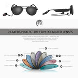 Wireless Bluetooth Sunglasses with Music Earphones and Mic - Top-Down View
