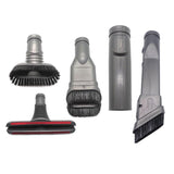5-in-1 Round Brush Set for Dyson Vacuum Cleaner - Includes Stiff Brush Bed Brush and Connector - Side View