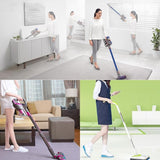 5-in-1 Round Brush Set for Dyson Vacuum Cleaner - Includes Stiff Brush Bed Brush and Connector - Rear View