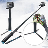 Foldable Tripod Selfie Stick for Action Cameras - 23.5-81cm Length - Front View