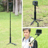 Foldable Tripod Selfie Stick for Action Cameras - 23.5-81cm Length - 45-Degree Angle