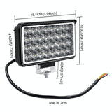 Cs - 1242A1 Car 4 Inch Square 32Leds Highlight Work Light Modified Front Bumper Lamp Spotlight - Side View
