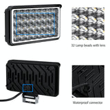 Cs - 1242A1 Car 4 Inch Square 32Leds Highlight Work Light Modified Front Bumper Lamp Spotlight - Low Angle