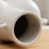 Large Bright Black Ceramic Vase for Home Decor and Dried Flower Arrangements - Close-Up Angle