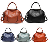 Black Leather Single Shoulder Messenger Bag For Women L - Side View