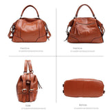 Black Leather Single Shoulder Messenger Bag For Women L - 45-Degree Angle