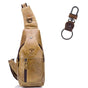 Retro Leather Crossbody Chest Bag Yellow + Buckle