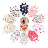 Cute Pet Triangle Towel Bib Cartoon Cats And Dogs Drool Towel Scarf - 07 - Front View