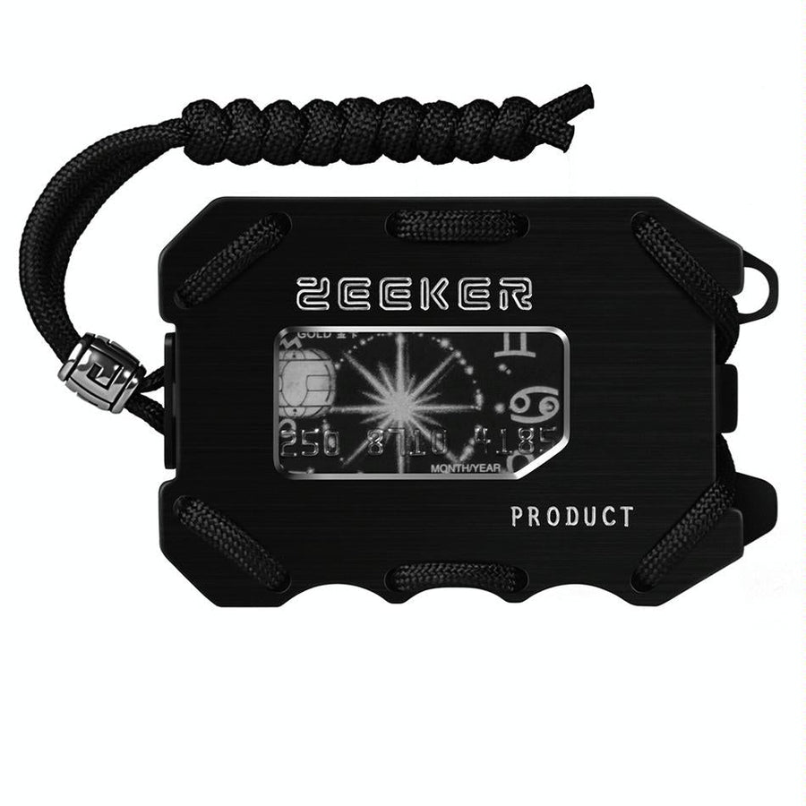 Rfid Metal Card Holder With Bottle Opener Black Brushed Edc Wallet