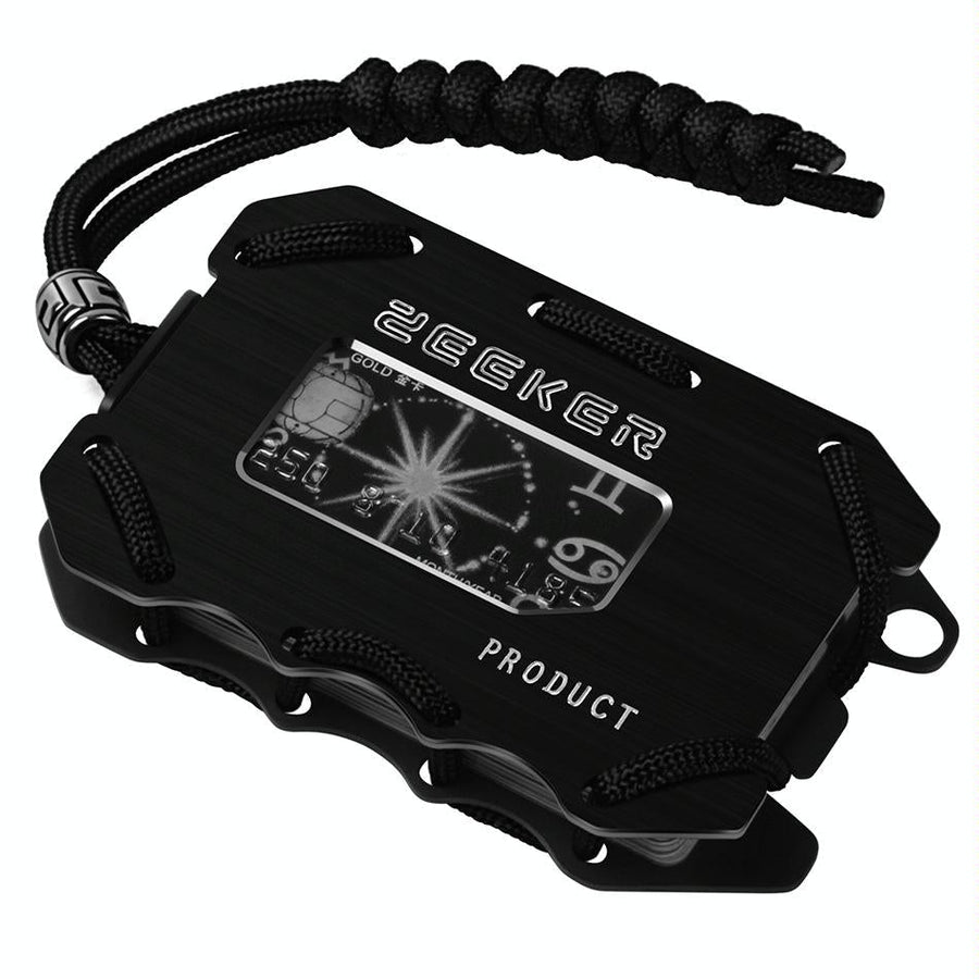 Rfid Metal Card Holder With Bottle Opener Black Brushed Edc Wallet