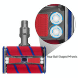 Soft Velvet Double Roller Floor Brush for Dyson Vacuum Cleaners - Top-Down View