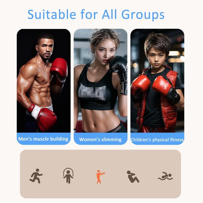 Rechargeable Bluetooth Boxing Machine With Adult & Child Gloves - Blue - With Child Gloves Blue