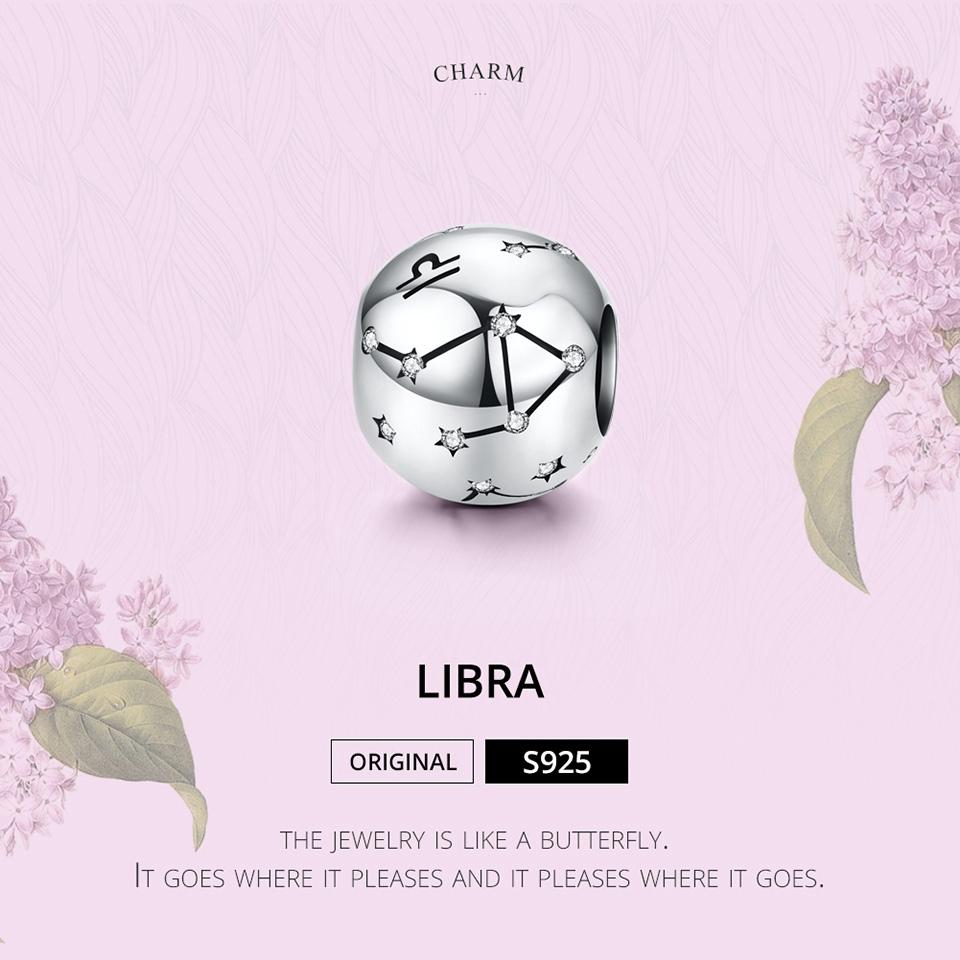 925 Sterling Silver Diy Zodiac Bracelet Beads Libra Style - Libra