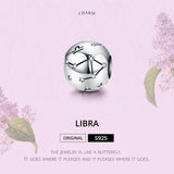 925 Sterling Silver Diy Zodiac Bracelet Beads Libra Style - Libra - Side View
