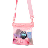 Waterproof One Shoulder Crossbody Bag Medium Pink - Front View