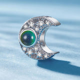 925 Sterling Silver Temperature Sensitive Moon Bead Bracelet - 45-Degree Angle