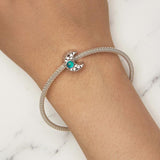 925 Sterling Silver Temperature Sensitive Moon Bead Bracelet - Low Angle